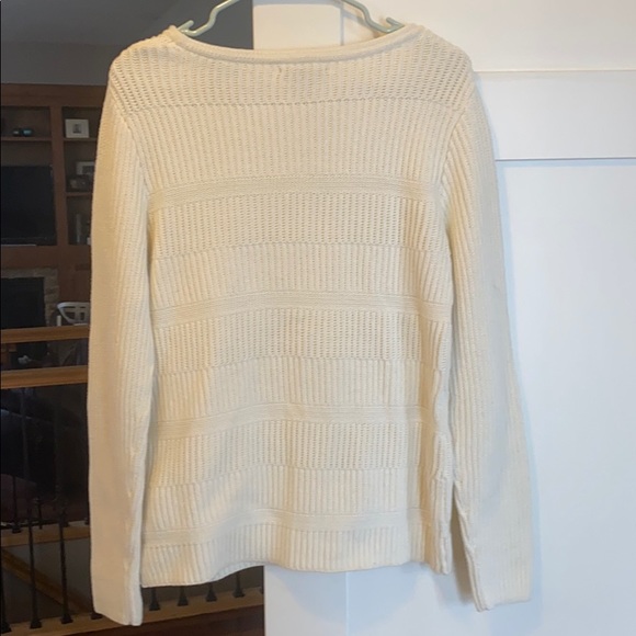 BOGO SALE 🎉 Tommy Hilfiger cream knit 100% cotton sweater sz M - Picture 6 of 7